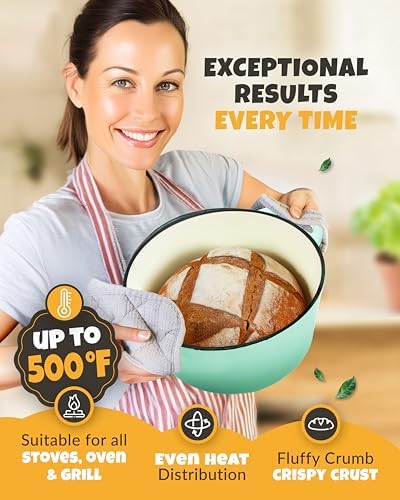 CRUSTLOVE 5 QT Cast Iron Bread Oven with Lid for Sourdough Bread Baking Set - Image 6