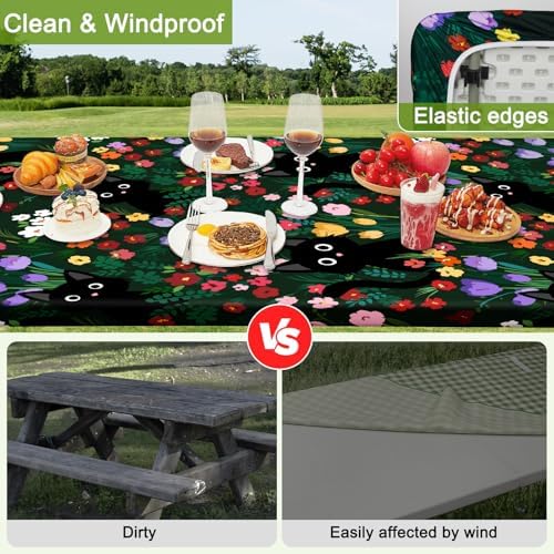 Picnic Table and Bench Cover Set, Waterproof Fitted Elastic Cloth - Image 5