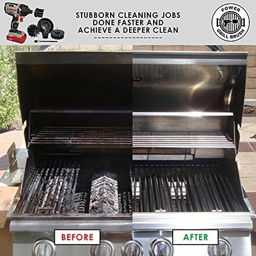 Power Grill Brush - Grill Brush 5 Piece BBQ Cleaning Kit - Nylon Safe Bristle, Wire Free, Safe for All Grates Stainless Steel, Porcelain, Charcoal Smoker Grill Cleaner Scraper, Accessories Outdoor - Image 6