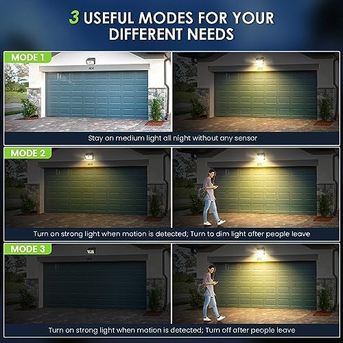 [12 Packs] Solar Motion Lights Outdoor, Ultra Bright Solar Fence Lights with Motion Sensor, IP65 Waterproof Security Light 3 Modes, 270° Lighting Angle, Wall Lights for Deck Patio Fence Garage Door - Image 5