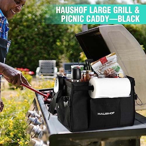HAUSHOF Large Grill and Picnic Caddy with Paper Towel Holder - Image 6