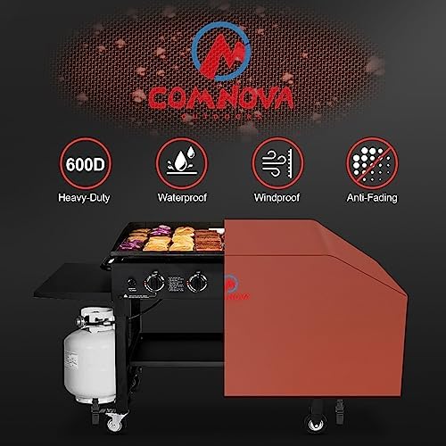 Comnova Griddle Cover for Blackstone Griddle Without Hood 36 Inch - 600D Flat Top Grill Cover for Blackstone 4 Burner Grill, 36" Griddles Cover for Black Stone and FTG600 (with Pole) - Image 3