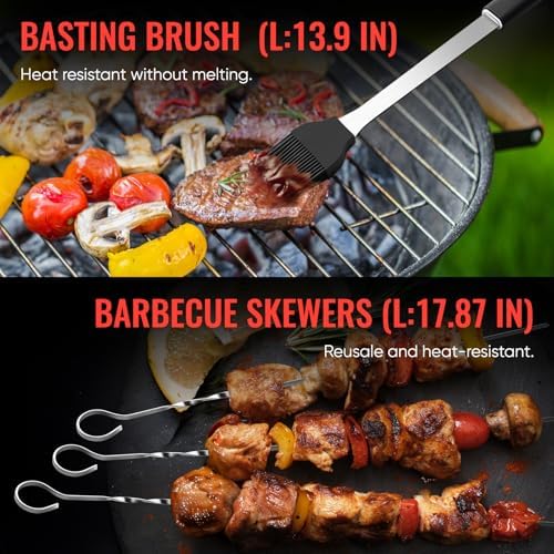 11 Pcs Grill Tools Set,BBQ ＆ Grilling Accessories Outdoor Barbecue Utensils - Image 5