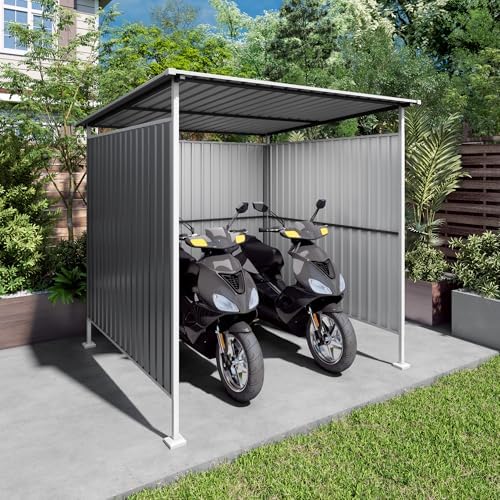 6x6FT Open Air Storage Shelter, Metal Outdoor Garden Shed, Doorless Patio Organizer for Bikes Motorcycle BBQ Tools Pet House Weather Resistant Backyard Storage Cover Canopy Utility Shelter - Image 7