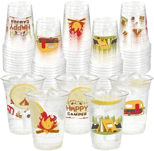 One Happy Camper Birthday Party Decorations Cups for Camping Party Supplies by CUPLOOV
