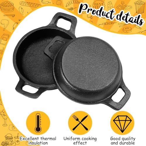Ziliny 4 Pack Mini Cast Iron Skillets 4 x 4 x 1.2 Inch Cast Iron Pan - Image 5