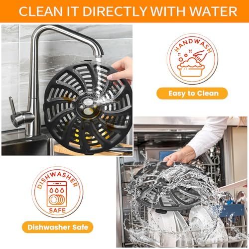 GWY Air Fryer Grill Pan for Gourmia GAF536 GAF556 GAF566 5QT Air Fryer, 8.8''×8.4'' Nonstick Air Fryer Replacement Tray Parts Rack Basket Accessories Grill Plate Crisper Plate with Rubber Bumpers - Image 5