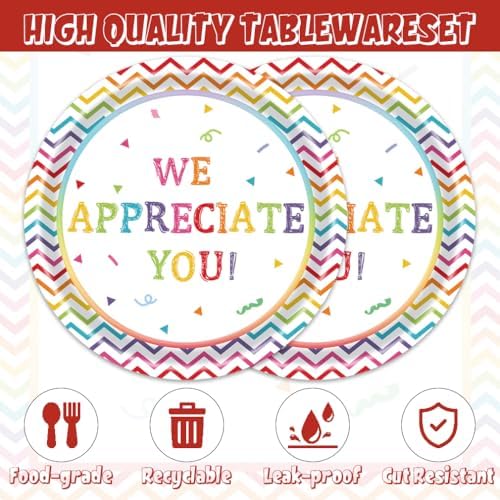 40pcs We Appreciate Your Party Supplies,include 20 Dessert plate and 20 Napkin,Teacher Appreciation We Appreciate You Party Plate Napkin Set,Used for Be Thankful to Teacher Doctor Party Decoration - Image 4