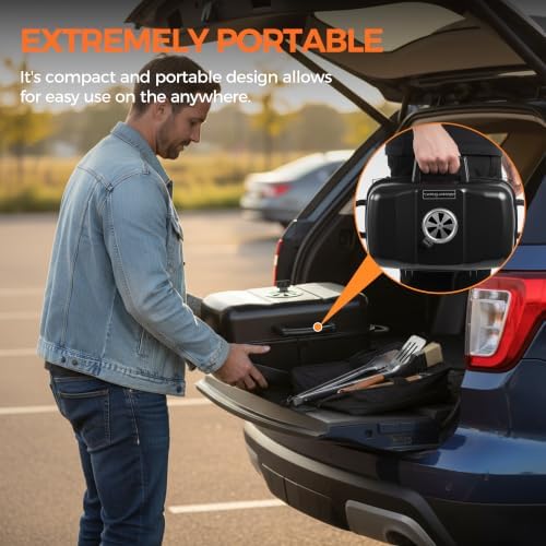 MASTER COOK Portable Charcoal Grill, Foldable Lightweight BBQ Grill with 330 sq.in. Cooking Area and Adjustable Air Vent Outdoor RV, Hiking, Camping, Patio, Tailgating - Image 6
