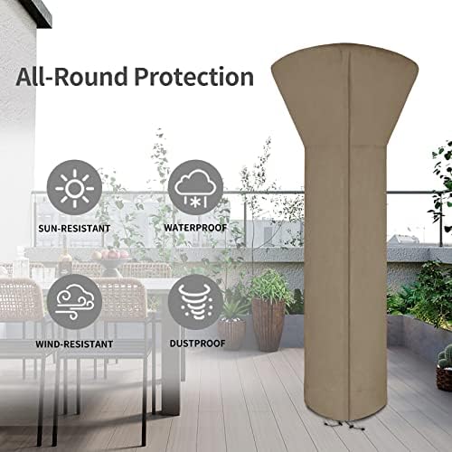 Easy-Going Patio Heater Cover, 89"H x 33"D x 19"B, Camel - Image 7