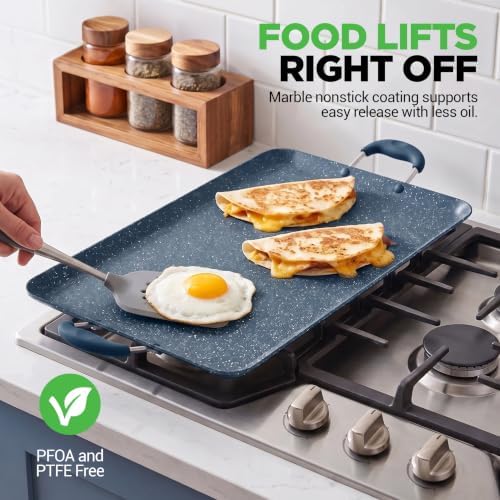 NutriChef Double Burner Griddle | Flat Top Griddle for Stove Top - Image 3