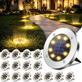 OULONGER 4.6inch Solar Ground Lights, Garden Solar Outdoor Waterproof Pathway Bright In-Ground Landscape Lights for Patio, Lawn, Yard, Driveway, Step and Walkway(Warm Light 16Packs) by OULONGER