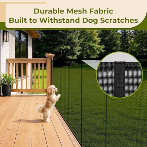 270" Extra Wide Retractable Baby Gates Dog Gate, 52" Tall Child Pet Safety Gate with Reinforced Strips for Stairs, Extra Long Garage Gates Mesh Fence for Driveway Decks Patio Outdoor Indoor - Image 4