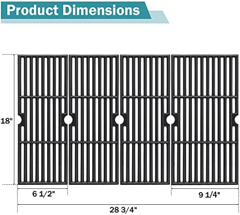 Criditpid Grill Grates for Charbroil Performance 5 Burner 463275517, 463274619 Replacement Parts, 18 Inch Cast Iron Cooking Grates for Char-Broil 463243518 463243519, 463275717, 463274419, 463274819 - Image 2