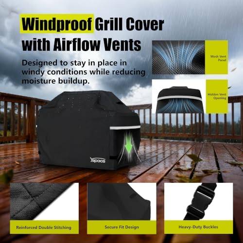64 Inch Grill Cover for Outdoor Grill, Heavy Duty Waterproof BBQ Cover - Image 4
