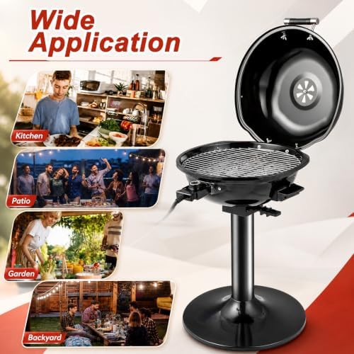 HAPPYGRILL 1600W Electric Grill Outdoor with Non-Stick Grate - Image 3