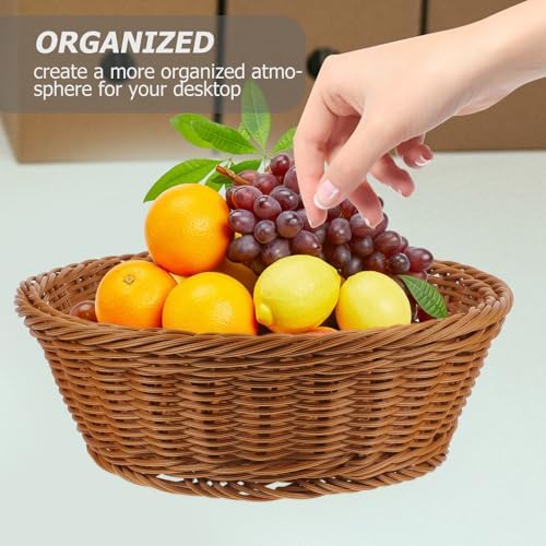 Imitation Rattan Woven Basket 2pcs PP Home Storage Basket Set - Image 5