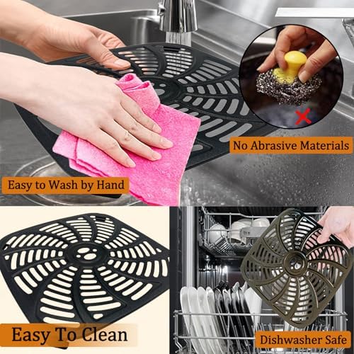 8QT Air Fryer Grill Plate for Gourmia GAF838 Digital Air Fryers, Upgraded Double Layer Nonstick Coating Air Fryer Grill Pan Crisper Tray Grate for Gourmia 8QT Air Fryer, Dishwasher Safe - Image 4