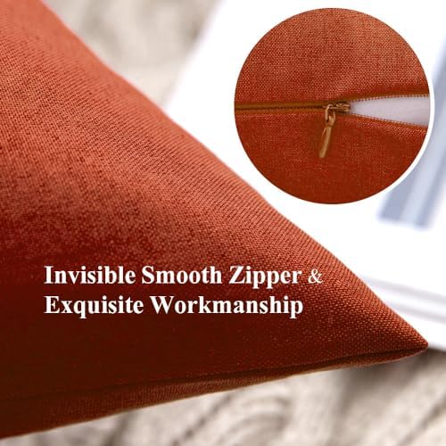 MIULEE Decorative Outdoor Pillow Covers Fall 12x12 Burnt Orange - Image 5