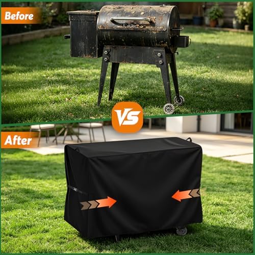 Charcoal Grill Cover for 456 SQ Pellet Grill 39x22x32in - Image 6