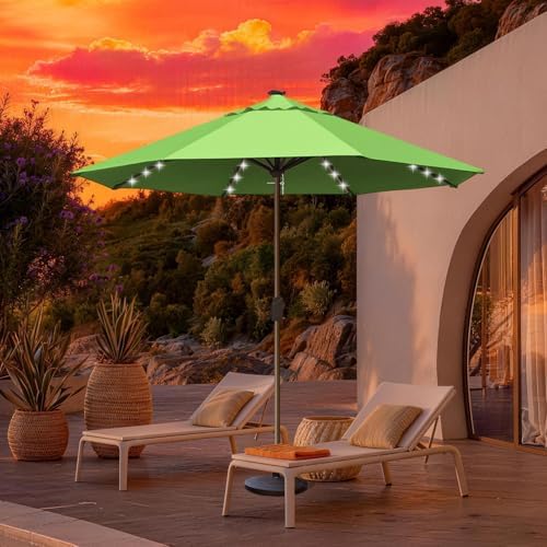 EliteShade USA 10-Year-Non-Fading 10ft Market Patio Umbrella, Commercial Grade Table Sun Umbrella with 80 Solar LED Lights, Crank Open, Windproof & UPF 50+ UV Protection for Garden, Deck, Pool, Backyard, No Tilt, Macaw Green - Image 3