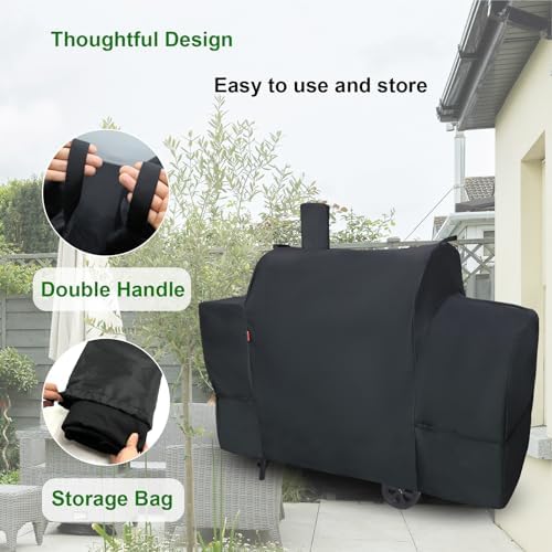 Outdoor Grill Cover for Royal Gourmet CC2036F Barrel Charcoal Grill, Cover Geny Waterproof 600D Heavy Duty BBQ Grill Cover, Charcoal Smoker Grill Covers Fit Royal Gourmet CC Series Grills. - Image 6