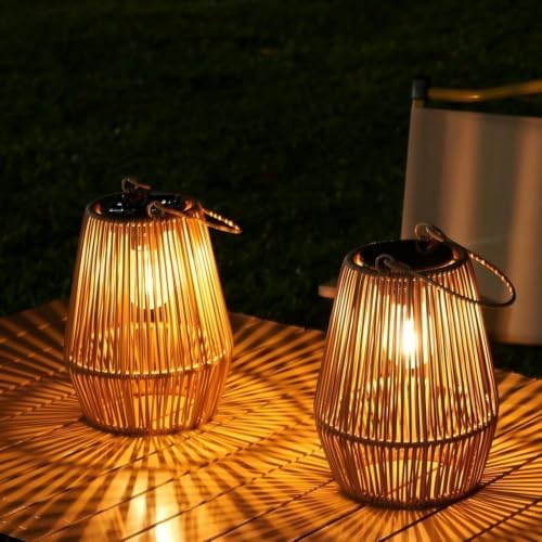Solar Lanterns Outdoor Waterproof, Solar Lights Outdoor 2 Pack by KagoLing