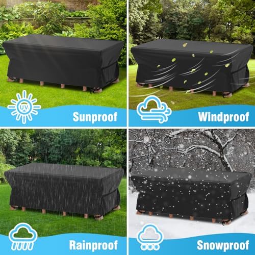 Patio Furniture Covers Waterproof Outdoor Table Cover 76"L x 54"W x 28"H - Image 6