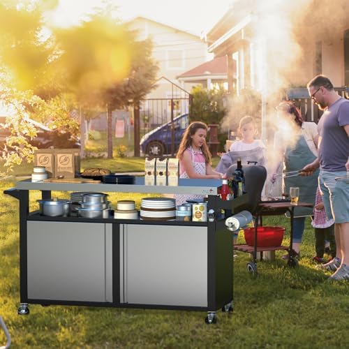 Stanbroil BBQ Grill Cart with Stainless Steel Table Top for Outdoor Indoor - Image 2