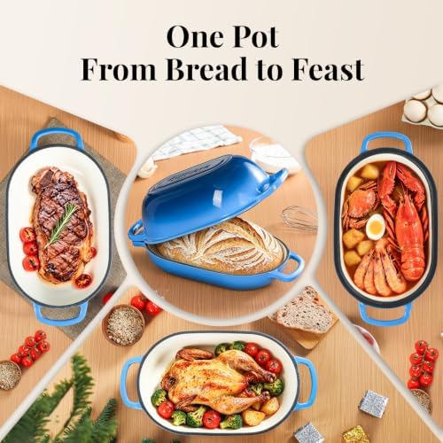 5-Quart Oval Dutch Oven for Bread Baking - Image 2