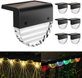 Melunar Solar Deck Lights, 6 Pack Waterproof LED Solar Step Light Outdoor, Fence Lights Solar Powered for Outside, Garden, Patio, Stairs,Yard,10 Lumens, Warm White/Color Changing Lighting by Melunar