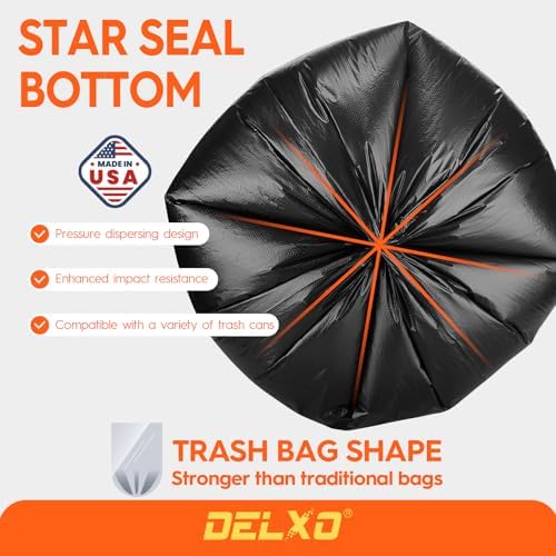 Delxo 55-60 Gallon Trash Bags, 100 Count, 38×58' Large Black Garbage Bags - Image 4