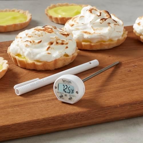 Taylor Instant Read Digital Meat Thermometer for Grill, BBQ & Kitchen, NSF Approved, Fast Internal Temperature Readings, F/C Switchable Display, Battery Included, Pocket Sleeve Clip, White - Image 5