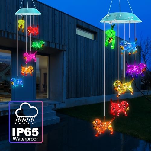 Solar Wind Chimes Outdoor, Color Changing Dog Gift for Mom Grandma - Image 6
