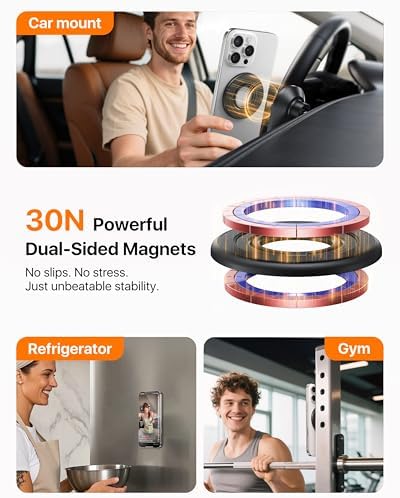 andobil 2026 3rd Gen Stability Magnetic Phone Ring Grip for MagSafe, Black - Image 3