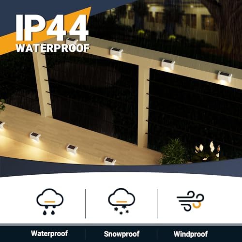 SOLPEX Solar Fence Lights Outdoor 16 Pack, Waterproof Led, Warm White - Image 4