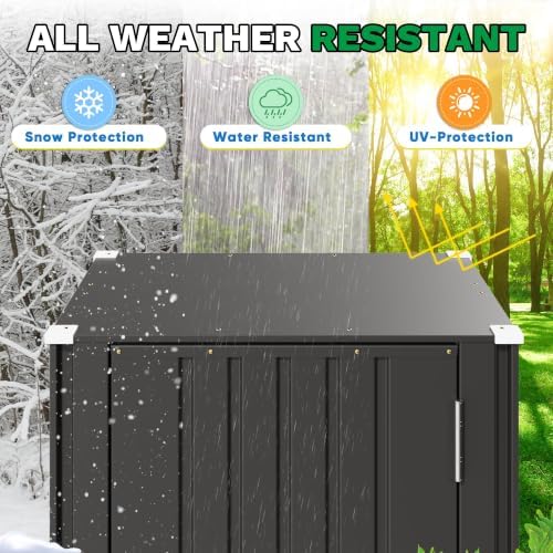 Patiowell 22 Cuft Storage Shed, Metal Vertical Storage Cabinet, Black - Image 5