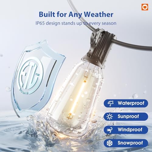 addlon 200FT(50FT*4) Outdoor String Lights ST38 LED with Remote Waterproof - Image 3