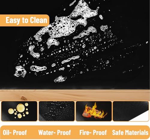 UNCO- Grill Mats for Outdoor Grill, 22" x 16", 2 Pack, Black, Nonstick Reusable Grilling Mats for Outdoor Grill, BPA and PFOA Free with PTFE-Fiberglass Coating - Image 3