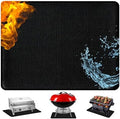 30 x 48 Inch Long Fire Pit Mat, Double-Sided Silicone Coated Fireproof Shield, Durable Deck and Patio Protector for Double-Burner Grills and Fire Tables by Unknown