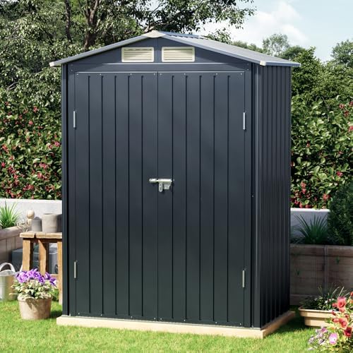 5 x 3 FT Metal Storage Shed for Backyard,Nightblue - Image 4