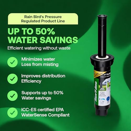 Rain Bird 1804FSPRS Pressure Regulated 4 Inch Pop Up Sprinkler Head, 4 Pack - Image 2