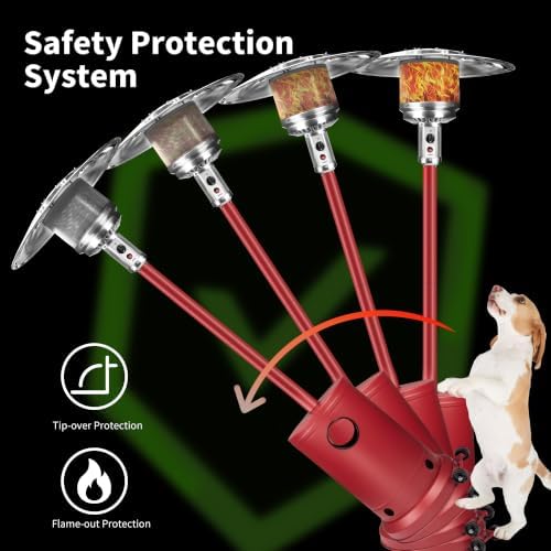 Ignovate Crimson 50,000 BTU Propane Patio Heater with Rain Cover, Multiple Color Available, Outdoor Heater with Weighted Base, Adjustable Heat Control & Safety Shut-Off for Patio & Restaurant - Image 5