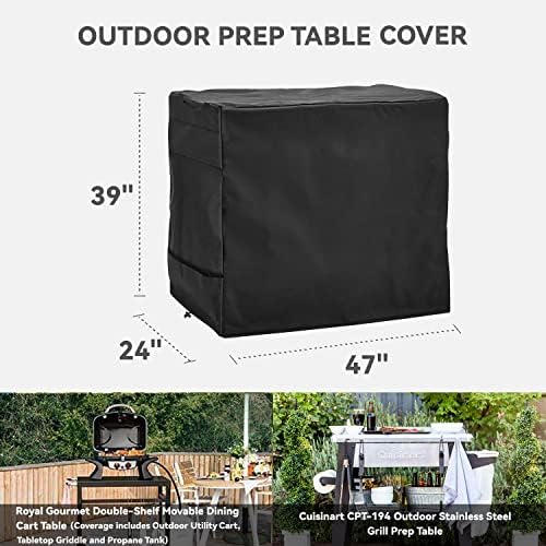 Outdoor Dining Cart Cover for 47inch Royal Gourmet Cart, Black - Image 2