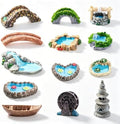 Mini Fairy Garden Accessories Furniture Outdoor Miniature Bridge Pond Set by Unknown