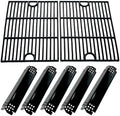 DG265 Replacement Cast Iron Grill Grates & Porcelain Steel Heat Plate Flame Tamer for Home Depot Nexgrill 4 Burner 720-0830H, 5 Burner 720-0888N, 720-0888 Gas Grill Models, 17" x 13 1/4" by DirectStore