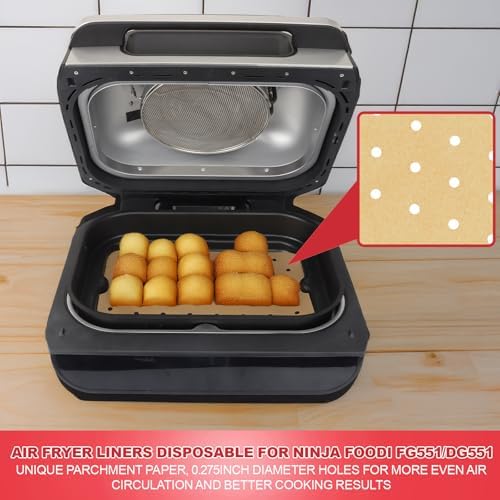 Grill Cooking Pot and Liners for Ninja Foodi FG551 DG551 DG651 Smart XL, Air Frying Griddle Pot with Disposable 100pcs Liners for Ninja Foodi Smart XL Accessories - Image 6