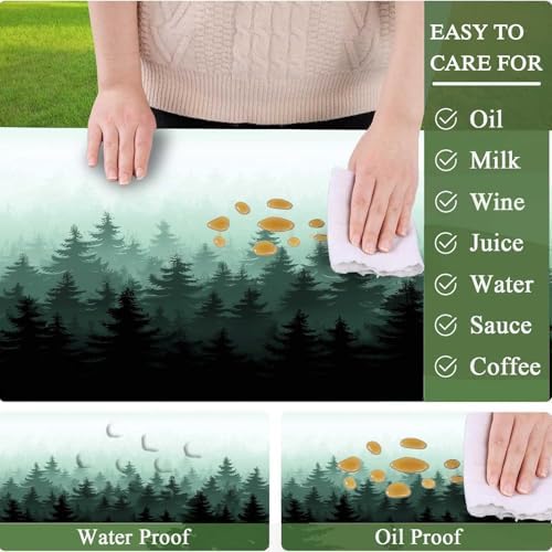 CAPSCEOLL Fitted Picnic Table Cover with Bench Covers 5ft - Green Forest - Image 3