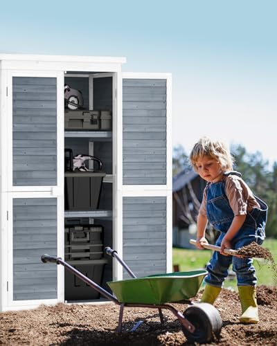 Bealife 63.2" Outdoor Storage Cabinet with Double Doors - Grey - Image 5