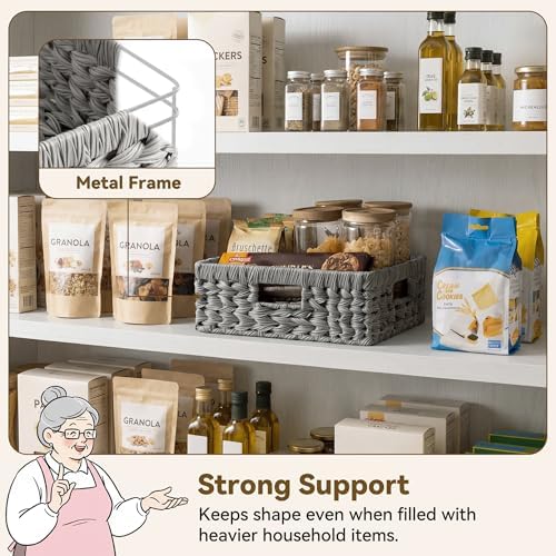 GRANNY SAYS Wicker Baskets for Organizing, Waterproof Pantry Baskets, 1Pack - Image 2
